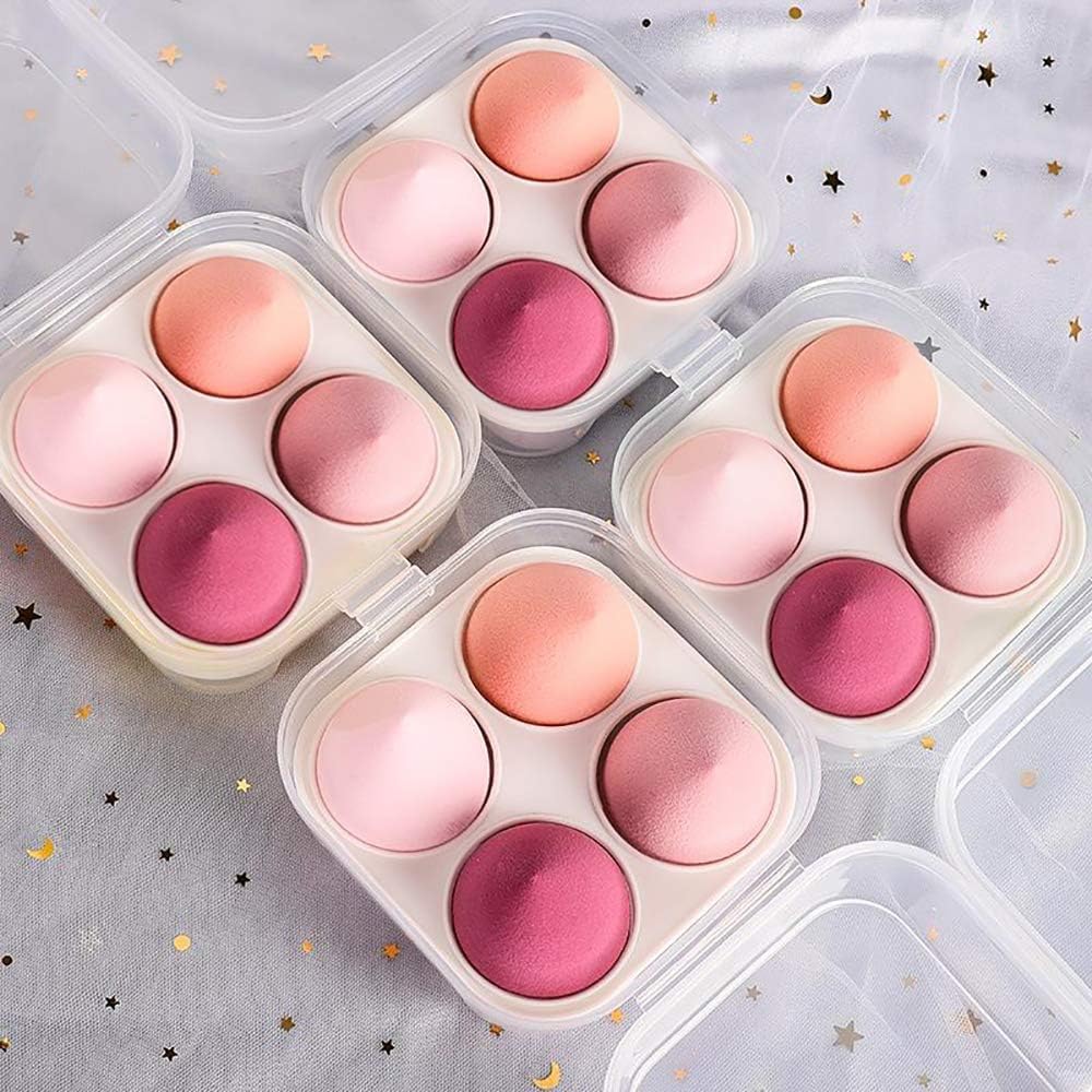 ECVV Beauty Blender Complexion Sponge – pack of 4 Beauty Sponge Foundation Blending Sponge Ideal for women Makeup Highlighters, Powder, Cream or Liquid Application