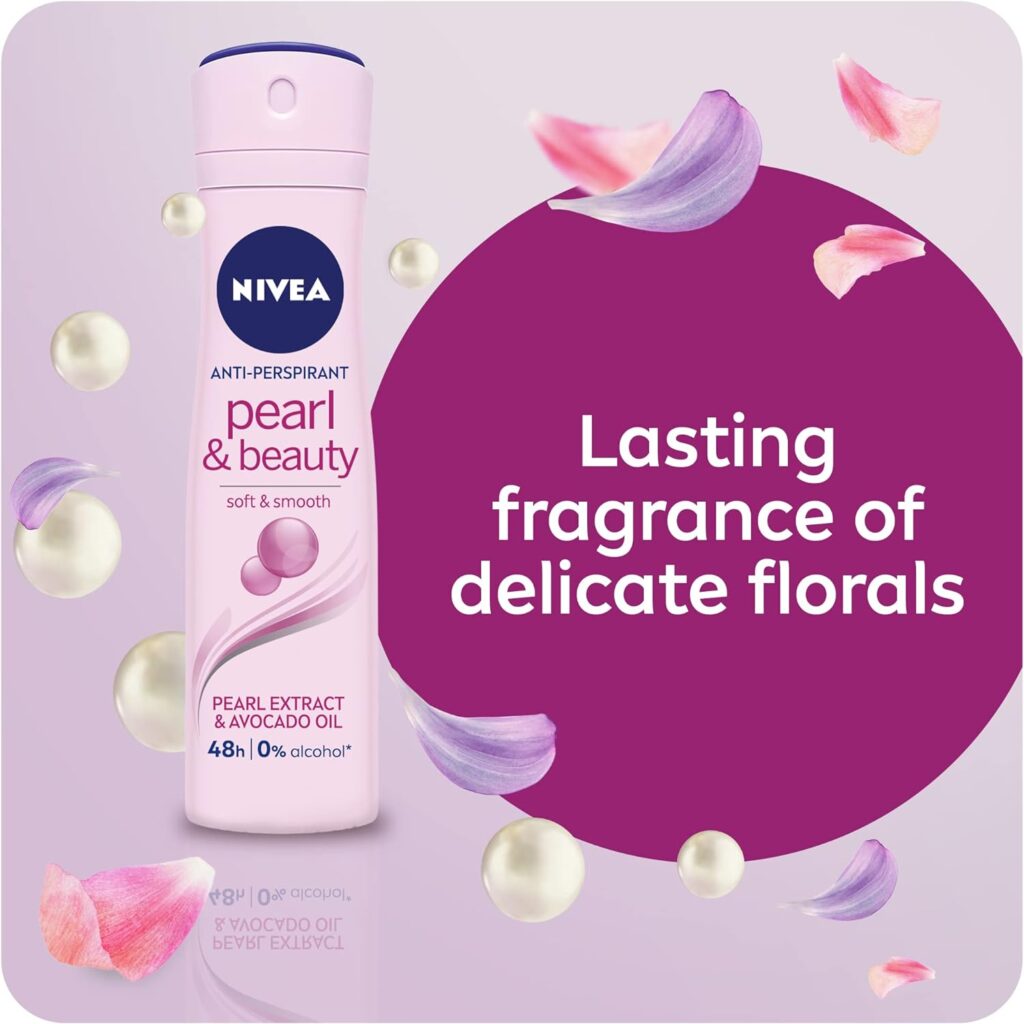 NIVEA Antiperspirant Roll-on for Women, Pearl  Beauty Pearl Extracts, 2x50ml