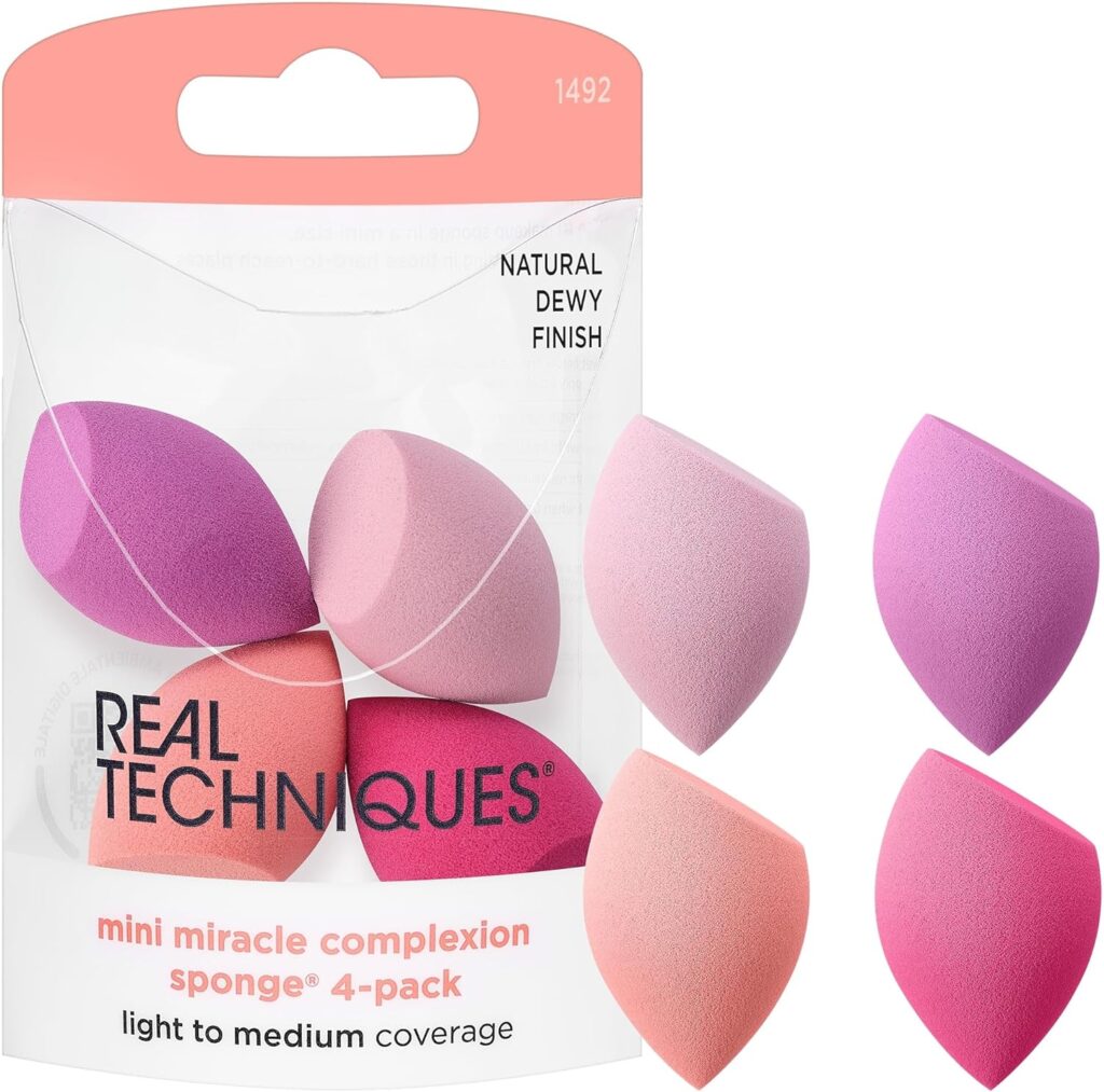 Real Techniques Mini Miracle Complexion Sponges, 4 Mini Sponges