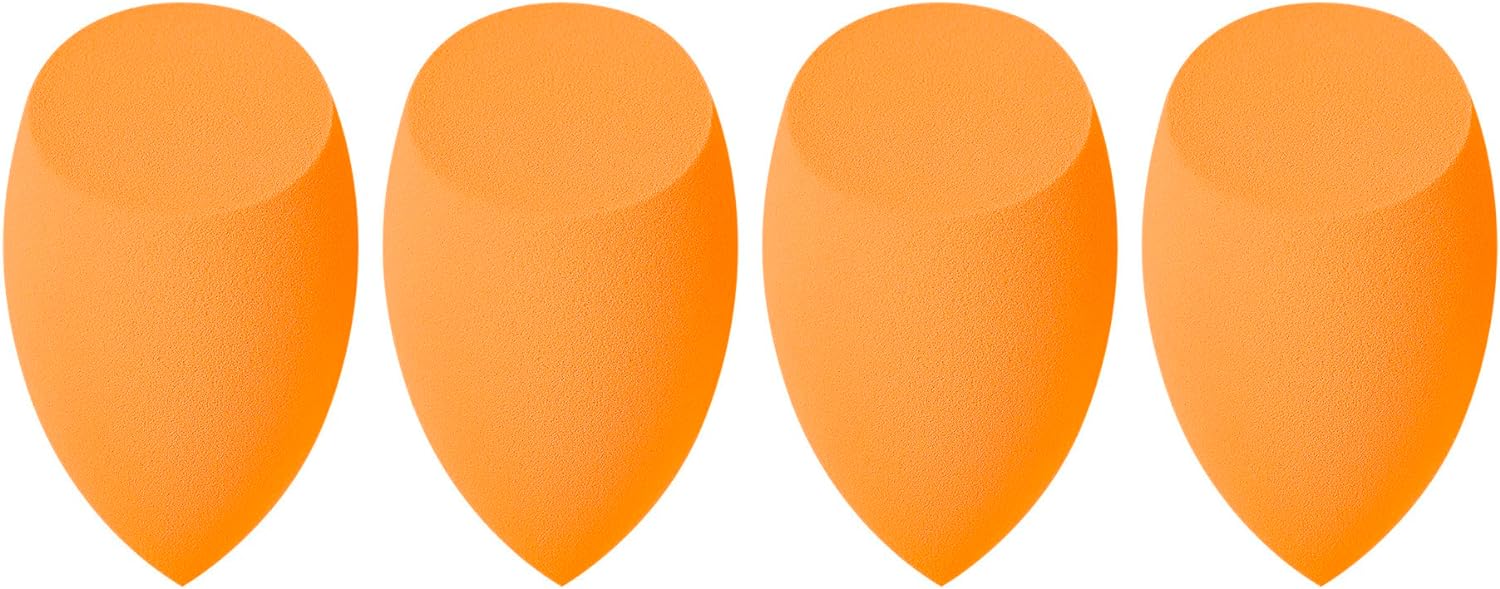 REAL TECHNIQUES Miracle Complexion Sponge (Pack Of 4), Orange, 4 Sponges